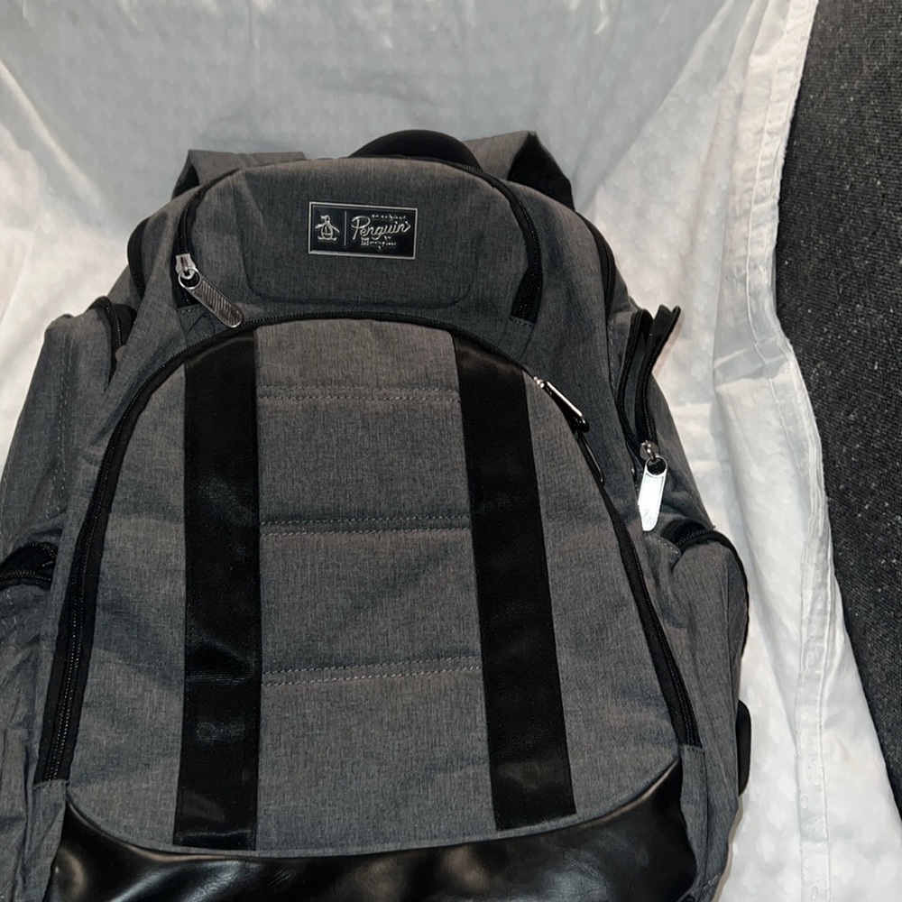 Original Penguin Gray and Black Backpack